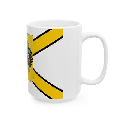 Honorary Naval Ensign of Russia black-yellow-white with coat of arms (Russia) White Coffee Mug - Go Mug Yourself