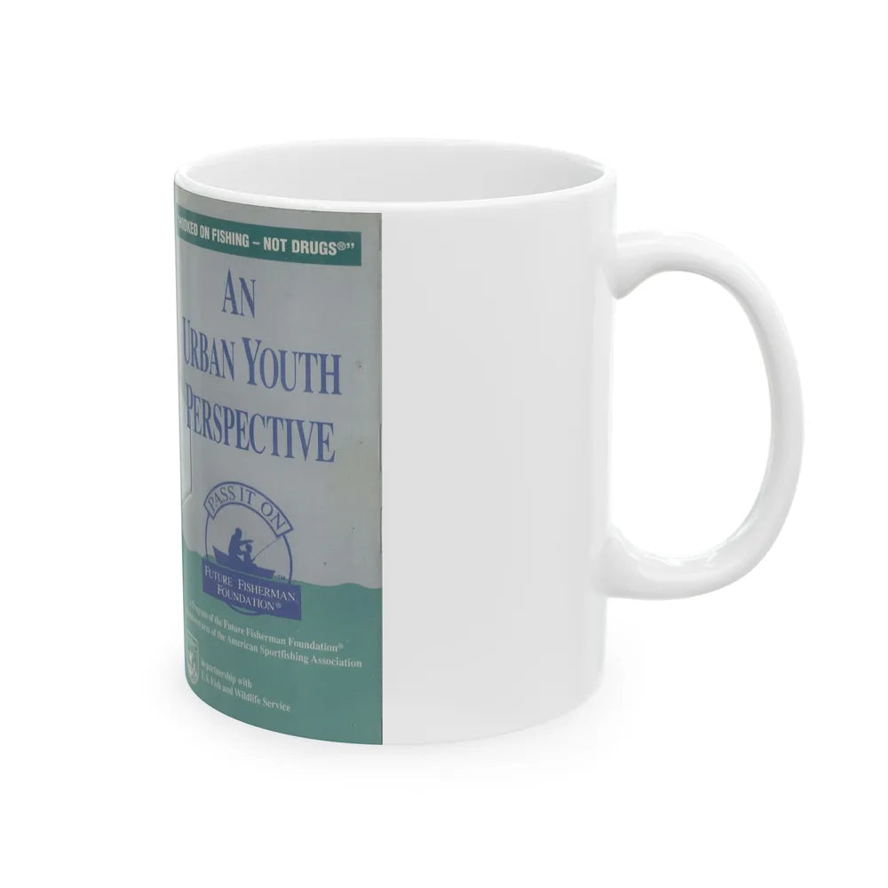 HOOKED ON FISHING NOT DRUGS AN URBAN YOUTH PERSPECTIVE (VHS COVER) - White Coffee Mug-Go Mug Yourself