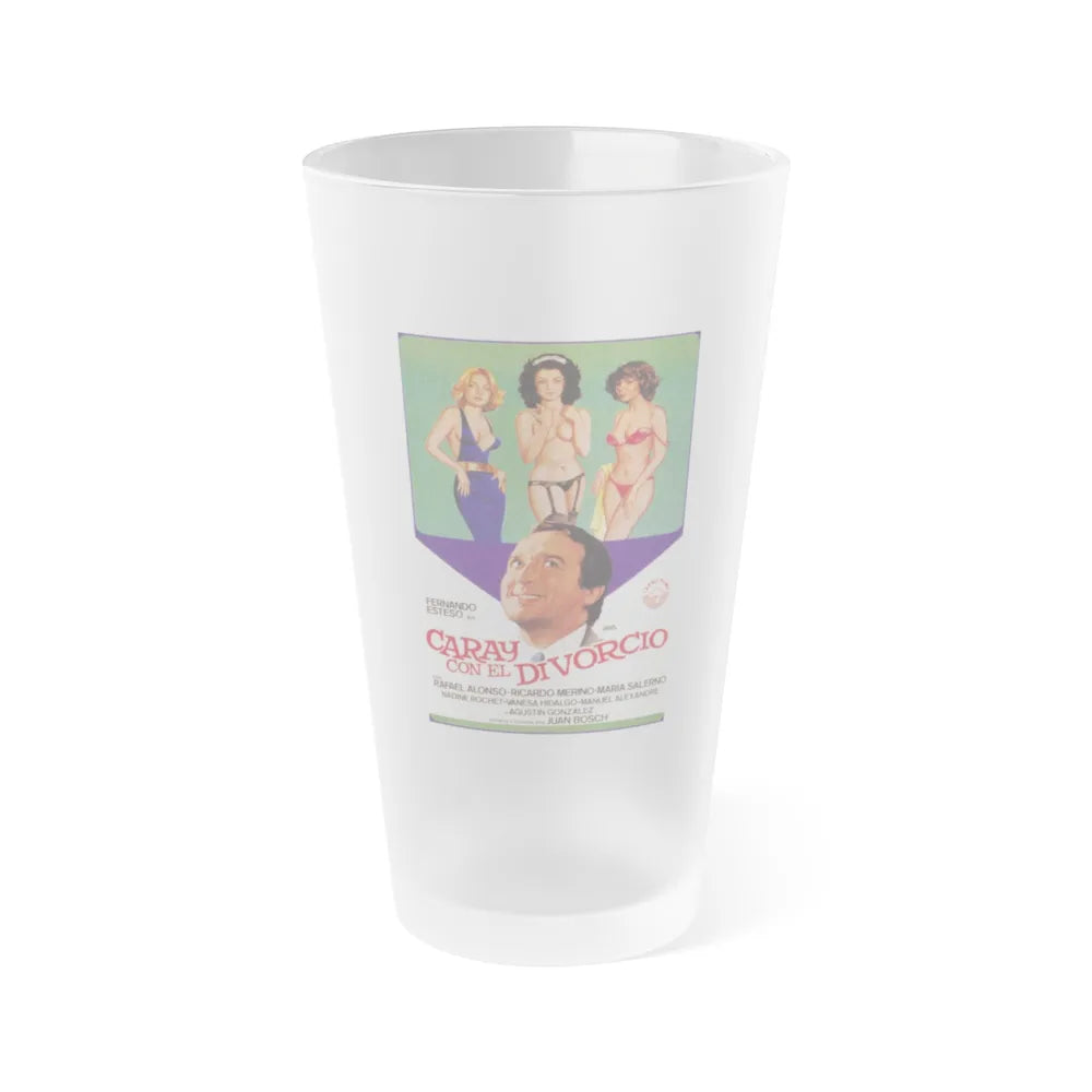 HOORAY FOR DIVORCE 1982 Movie Poster - Frosted Pint Glass 16oz-16oz-Frosted-Go Mug Yourself