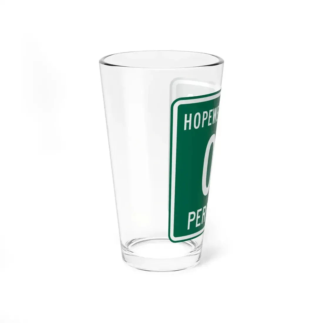 Hopewell Township Perry County Ohio route shield template (Ohio) (Road Sign) Pint Glass 16oz - Go Mug Yourself