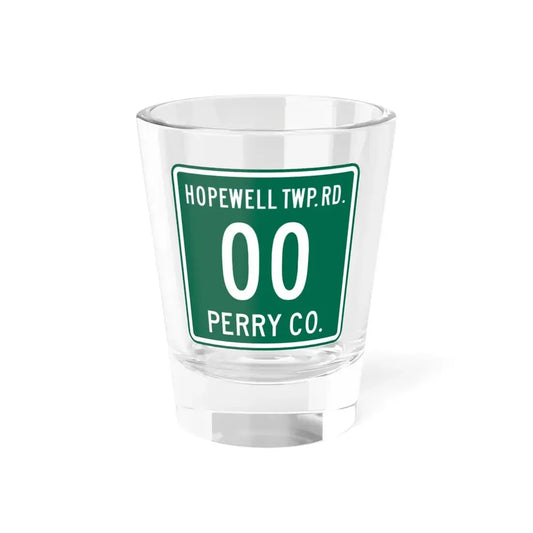 Hopewell Township Perry County Ohio route shield template (Ohio) (Road Sign) Shot Glass 1.5oz 1.5oz - Go Mug Yourself