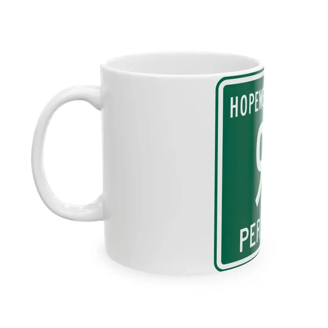 Hopewell Township Route 92 Perry County Ohio (Ohio) (Road Sign) White Coffee Mug - Go Mug Yourself