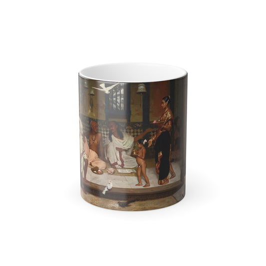 Horace van Ruith (1839 -1923) Untitled (A Brahmin Household) - Oil on Canvas - Color Changing Mug 11oz-11oz-Go Mug Yourself