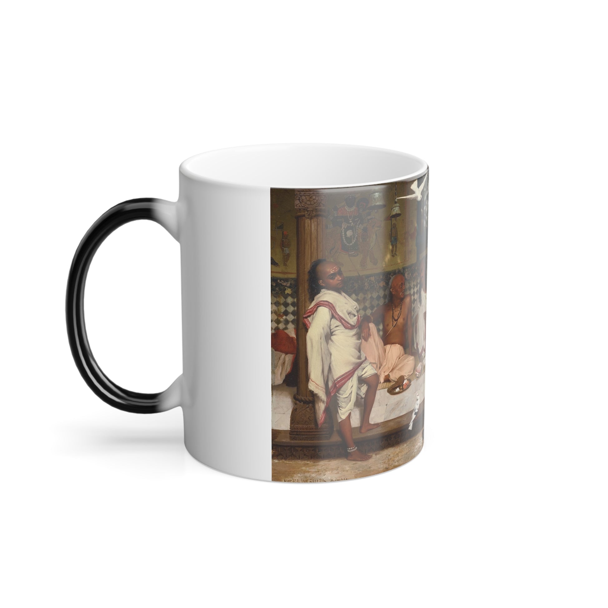 Horace van Ruith (1839 -1923) Untitled (A Brahmin Household) - Oil on Canvas - Color Changing Mug 11oz-Go Mug Yourself