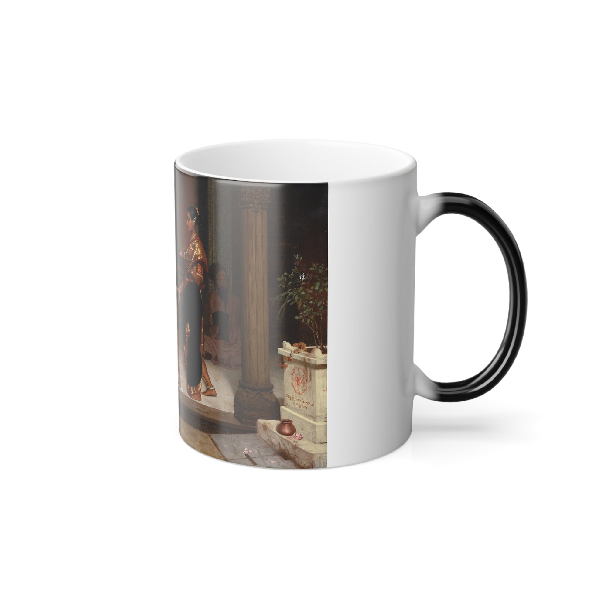 Horace van Ruith (1839 -1923) Untitled (A Brahmin Household) - Oil on Canvas - Color Changing Mug 11oz-Go Mug Yourself