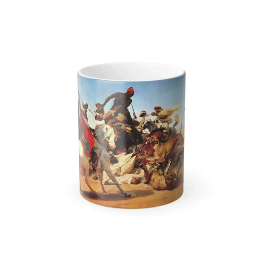 Horace Vernet (1789-1863) the lion hunt - 1836 - Color Changing Mug 11oz 11oz - Go Mug Yourself