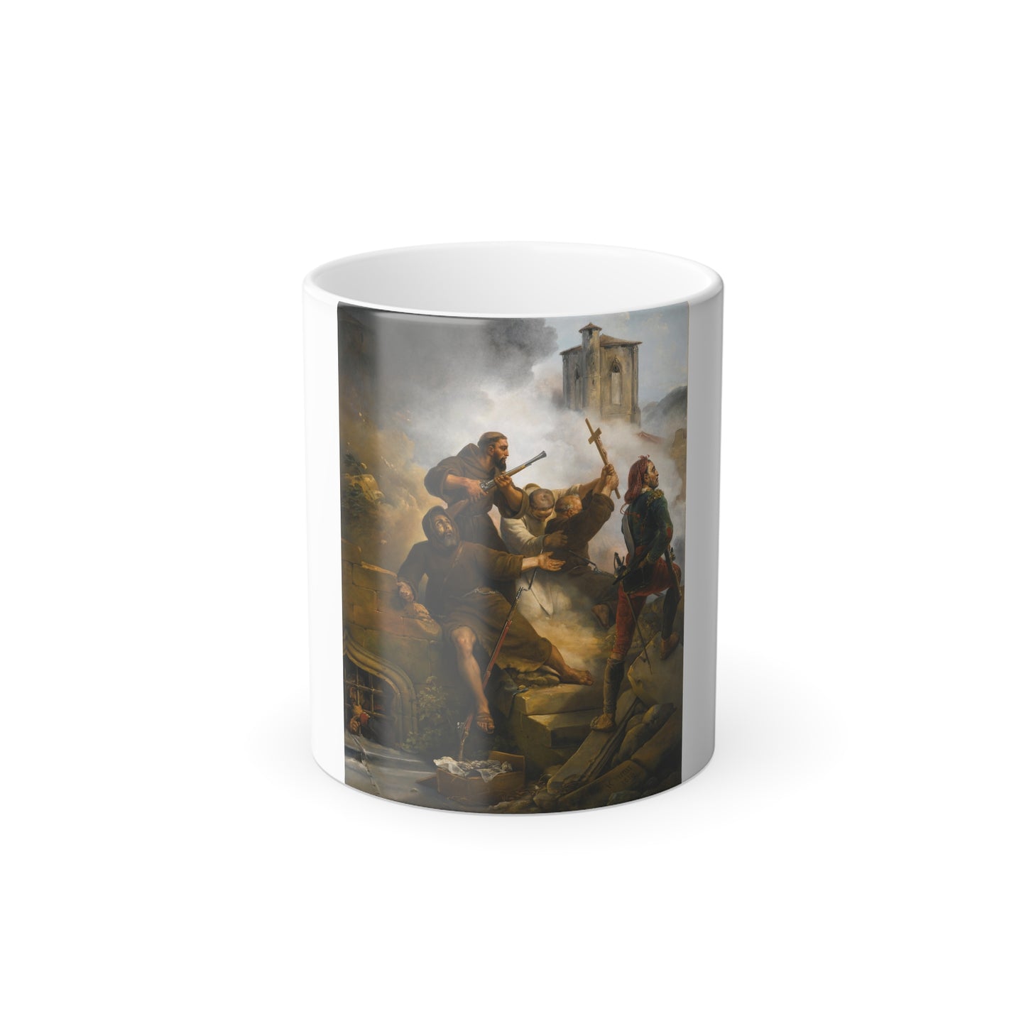 Horace Vernet (1789-1863) The Siege of Saragossa - oil on canvas 1819 - Color Changing Mug 11oz-11oz-Go Mug Yourself