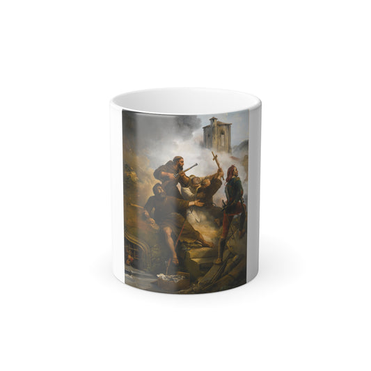 Horace Vernet (1789-1863) The Siege of Saragossa - oil on canvas 1819 - Color Changing Mug 11oz-11oz-Go Mug Yourself