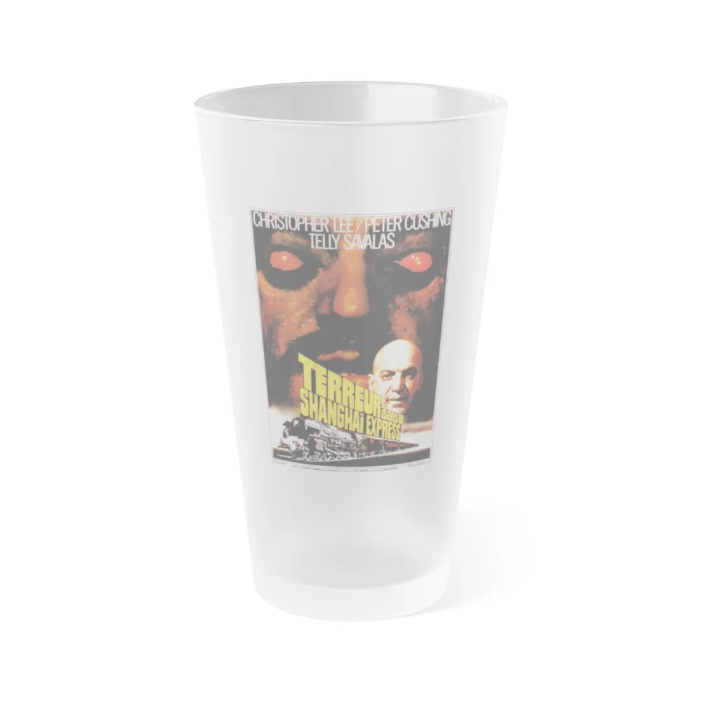 HORROR EXPRESS (FRENCH) 1972 Movie Poster - Frosted Pint Glass 16oz-16oz-Frosted-Go Mug Yourself