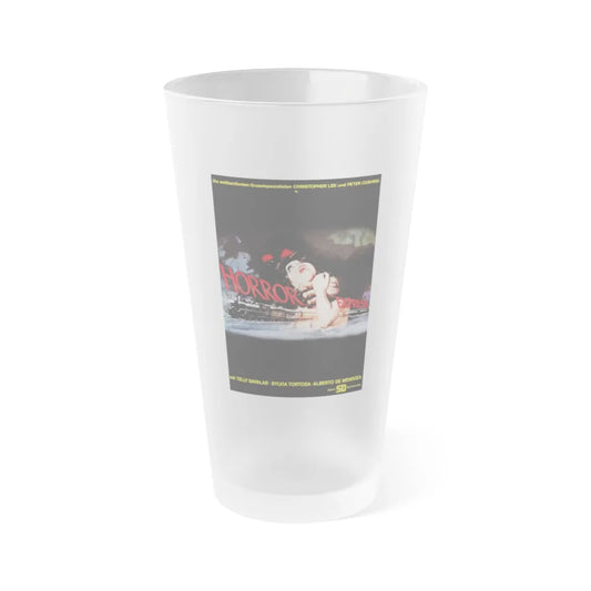 HORROR EXPRESS (GERMAN) 1972 Movie Poster - Frosted Pint Glass 16oz-16oz-Frosted-Go Mug Yourself