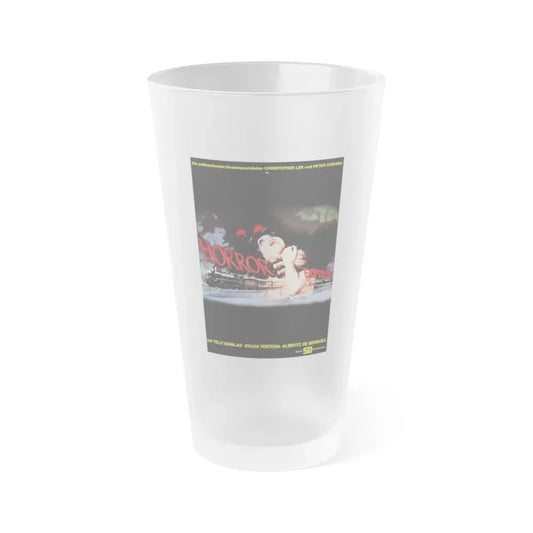 HORROR EXPRESS (GERMAN) 1972 Movie Poster - Frosted Pint Glass 16oz 16oz Frosted - Go Mug Yourself