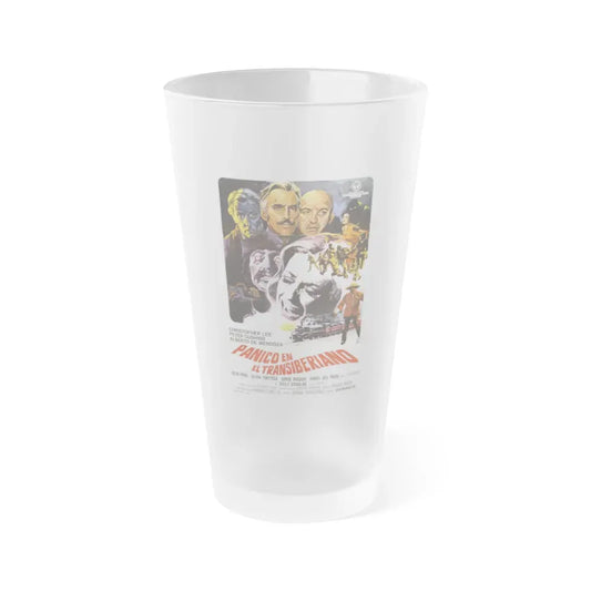 HORROR EXPRESS (SPAIN) 1972 Movie Poster - Frosted Pint Glass 16oz 16oz Frosted - Go Mug Yourself