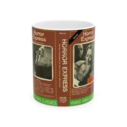 HORROR EXPRESS VIKING VIDEO CLASSICS (VHS COVER) - White Coffee Mug 11oz - Go Mug Yourself