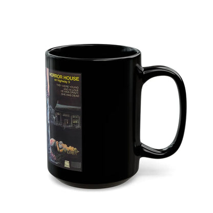 HORROR HOUSE ON HIGHWAY 5 (VHS COVER) - Black Coffee Mug-Go Mug Yourself