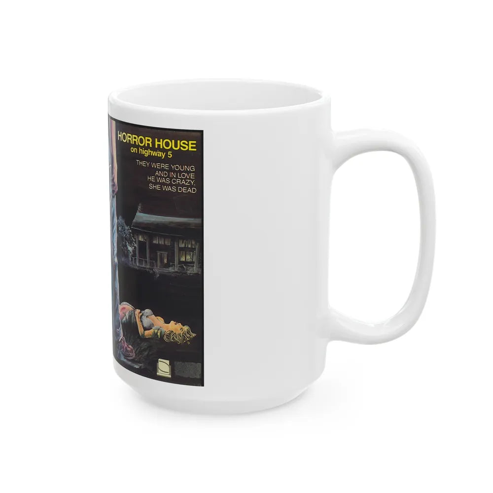 HORROR HOUSE ON HIGHWAY 5 (VHS COVER) - White Coffee Mug-Go Mug Yourself