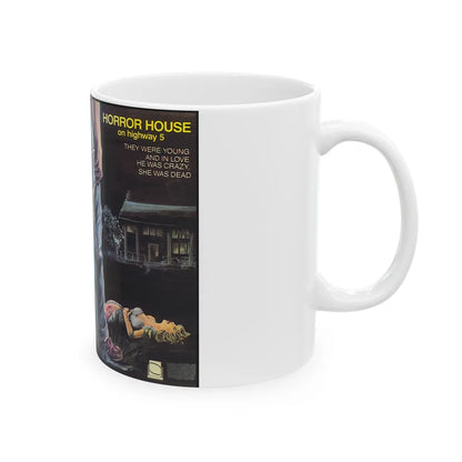 HORROR HOUSE ON HIGHWAY 5 (VHS COVER) - White Coffee Mug-Go Mug Yourself