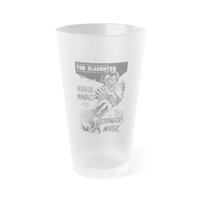 HORROR MANIACS + STRANGLERS MORGUE 1946 Movie Poster - Frosted Pint Glass 16oz-16oz-Frosted-Go Mug Yourself