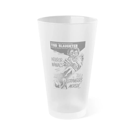 HORROR MANIACS + STRANGLERS MORGUE 1946 Movie Poster - Frosted Pint Glass 16oz 16oz Frosted - Go Mug Yourself