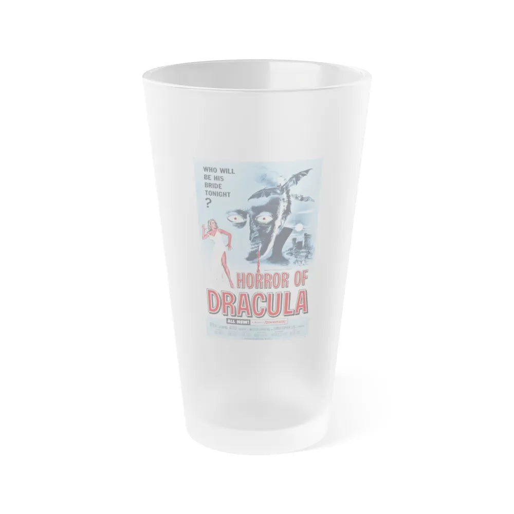 HORROR OF DRACULA 1958 Movie Poster - Frosted Pint Glass 16oz-16oz-Frosted-Go Mug Yourself