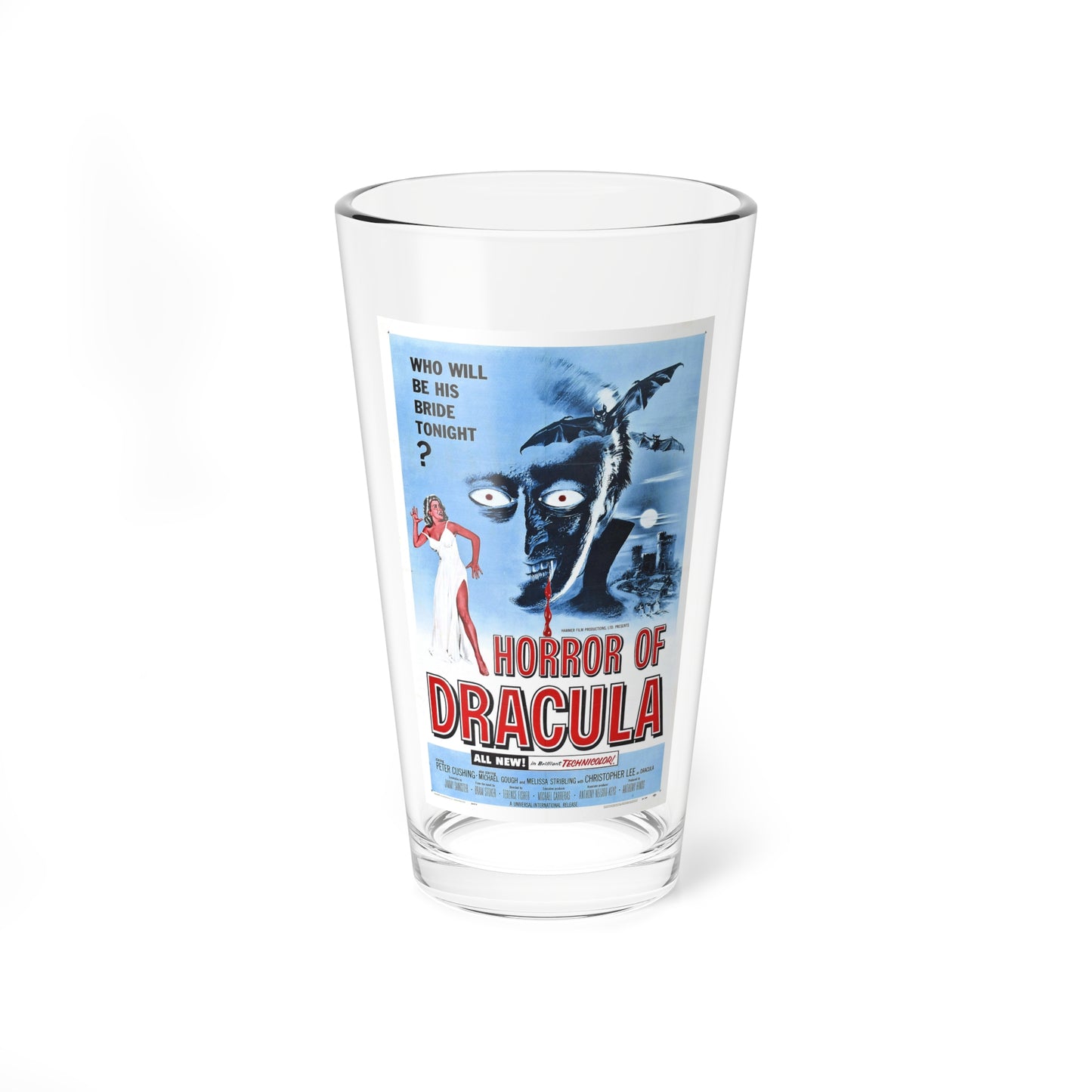 HORROR OF DRACULA 1958 Movie Poster - Pint Glass 16oz-16oz-Go Mug Yourself