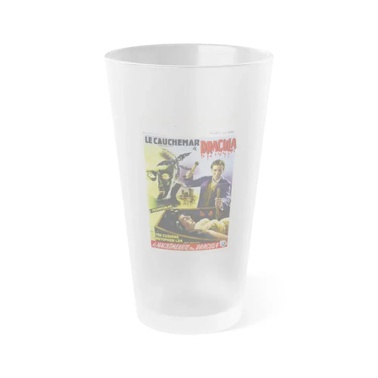 HORROR OF DRACULA (BELGIAN) 1958 Movie Poster - Frosted Pint Glass 16oz Default Title - Go Mug Yourself