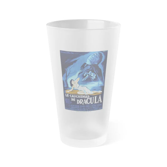 HORROR OF DRACULA (FRENCH) 1958 Movie Poster - Frosted Pint Glass 16oz-16oz-Frosted-Go Mug Yourself