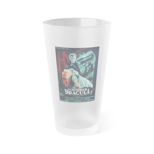 HORROR OF DRACULA (FRENCH) 2 1958 Movie Poster - Frosted Pint Glass 16oz-16oz-Frosted-Go Mug Yourself