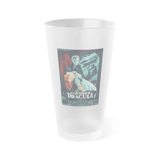 HORROR OF DRACULA (FRENCH) 2 1958 Movie Poster - Frosted Pint Glass 16oz 16oz Frosted - Go Mug Yourself