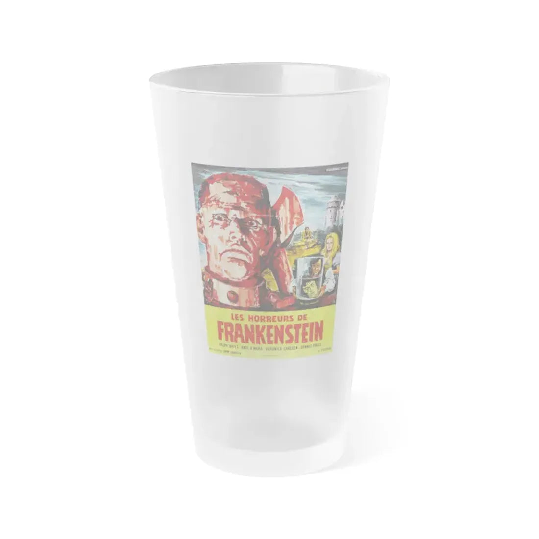 HORROR OF FRANKENSTEIN 1970 Movie Poster - Frosted Pint Glass 16oz Default Title - Go Mug Yourself
