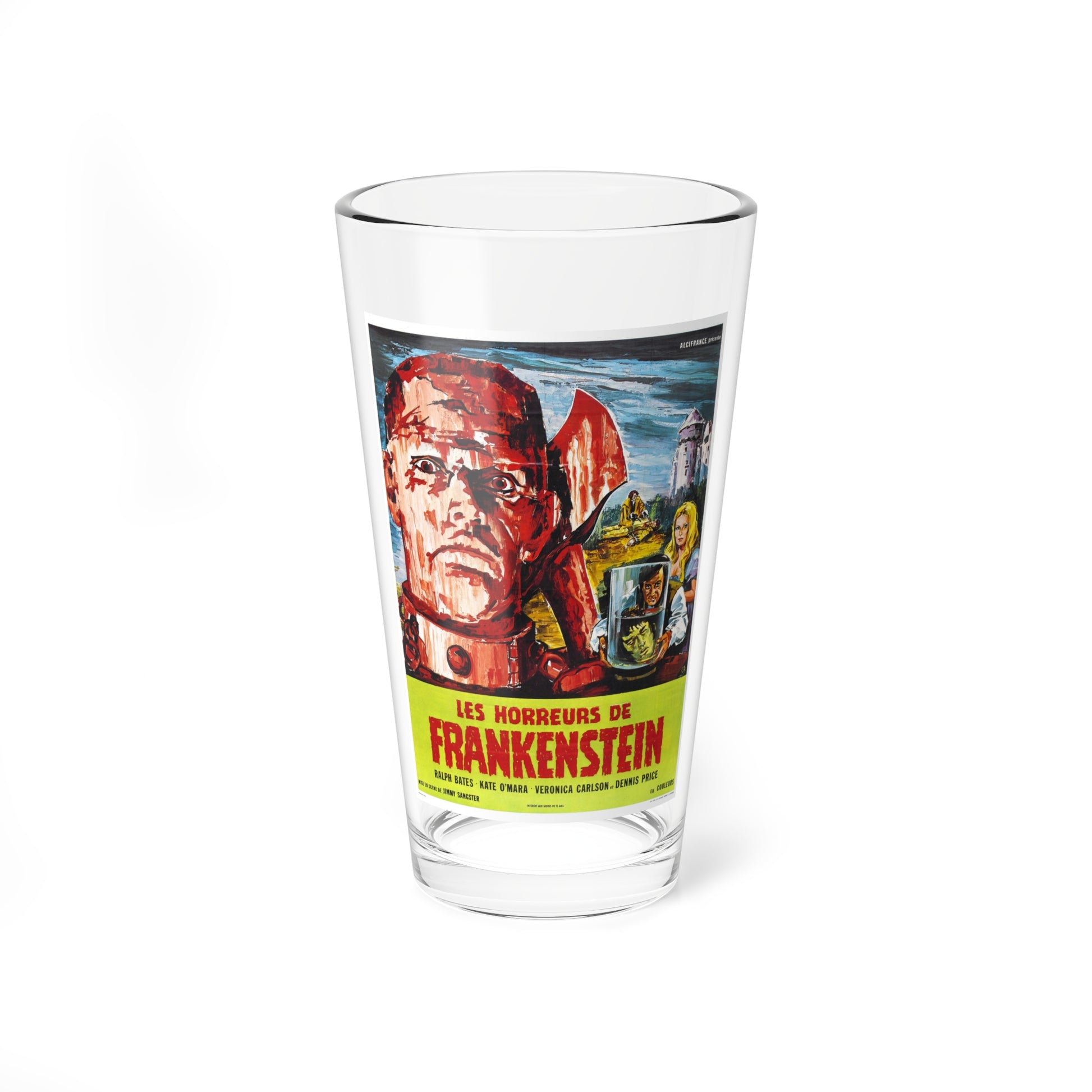 HORROR OF FRANKENSTEIN 1970 Movie Poster - Pint Glass 16oz-16oz-Go Mug Yourself