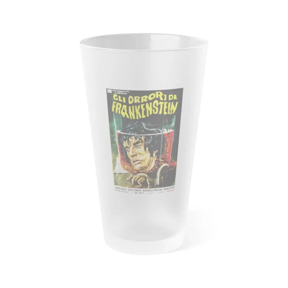 HORROR OF FRANKENSTEIN (ITALIAN) 1970 Movie Poster - Frosted Pint Glass 16oz-Go Mug Yourself