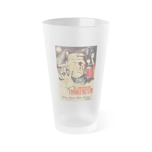 HORROR OF FRANKENSTEIN (SPANISH) 1970 Movie Poster - Frosted Pint Glass 16oz-Go Mug Yourself