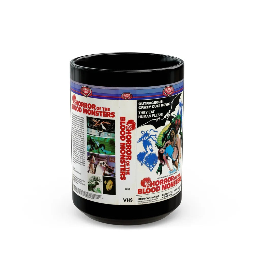 HORROR OF THE BLOOD MONSTERS (VHS COVER) - Black Coffee Mug-15oz-Go Mug Yourself