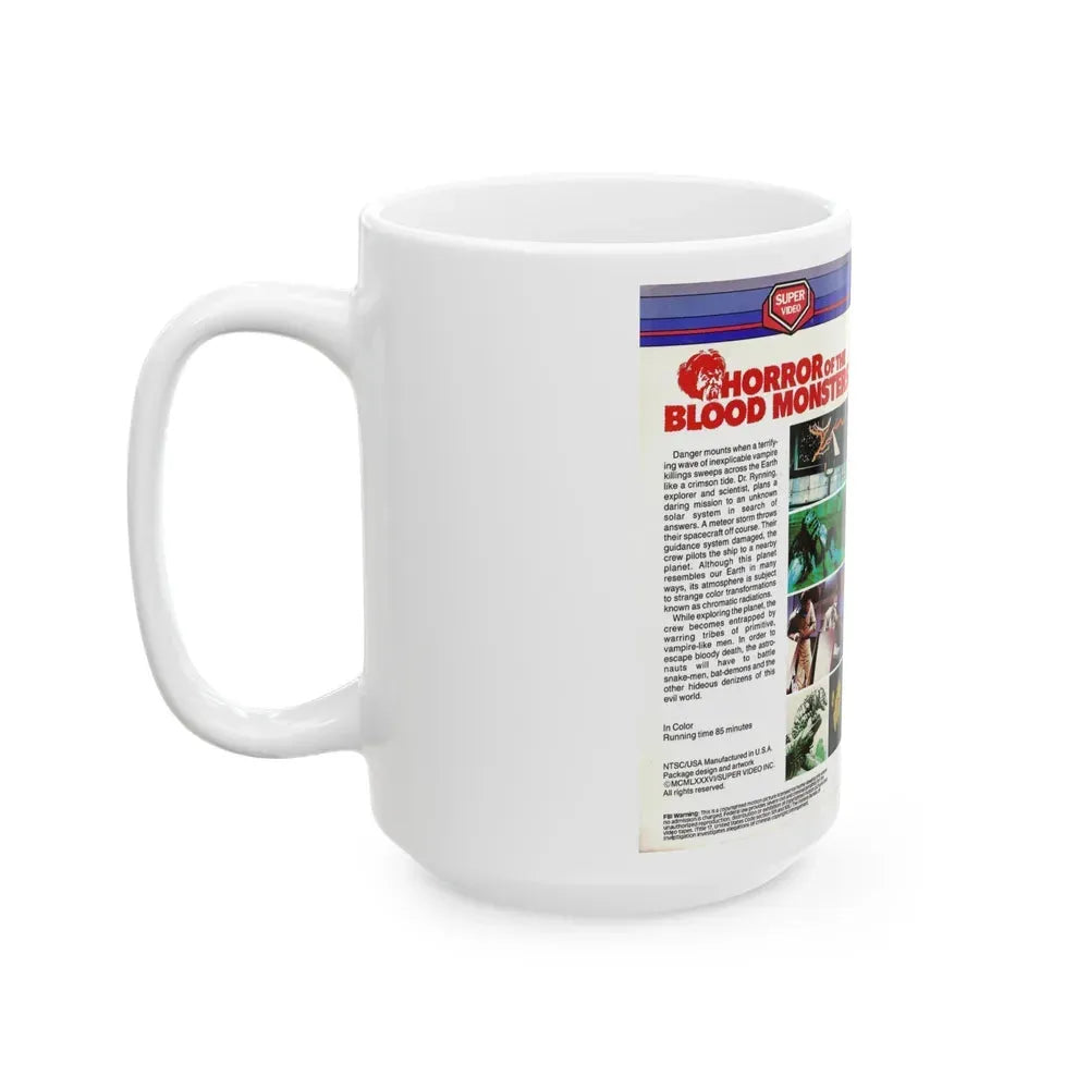 HORROR OF THE BLOOD MONSTERS (VHS COVER) - White Coffee Mug - Go Mug Yourself