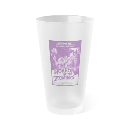 HORROR OF THE ZOMBIES (THE GHOST GALLEON) 1974 Movie Poster - Frosted Pint Glass 16oz-16oz-Frosted-Go Mug Yourself