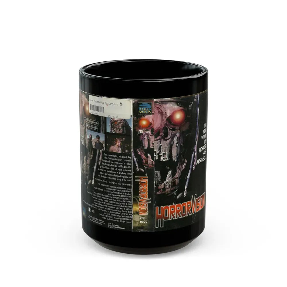 HORROR VISION (VHS COVER) - Black Coffee Mug 15oz - Go Mug Yourself