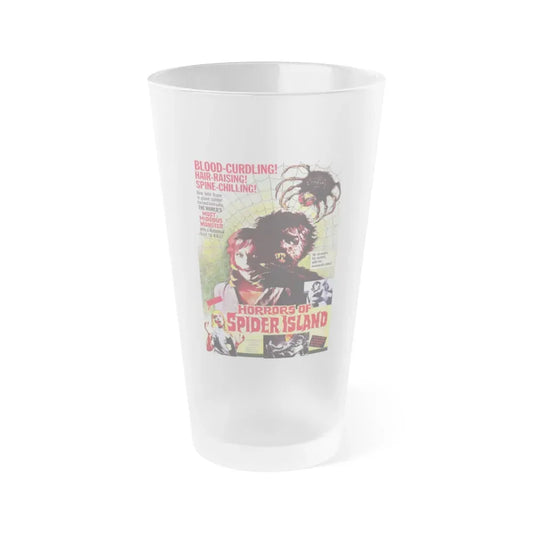 HORRORS OF SPIDER ISLAND 1960 Movie Poster - Frosted Pint Glass 16oz 16oz Frosted - Go Mug Yourself