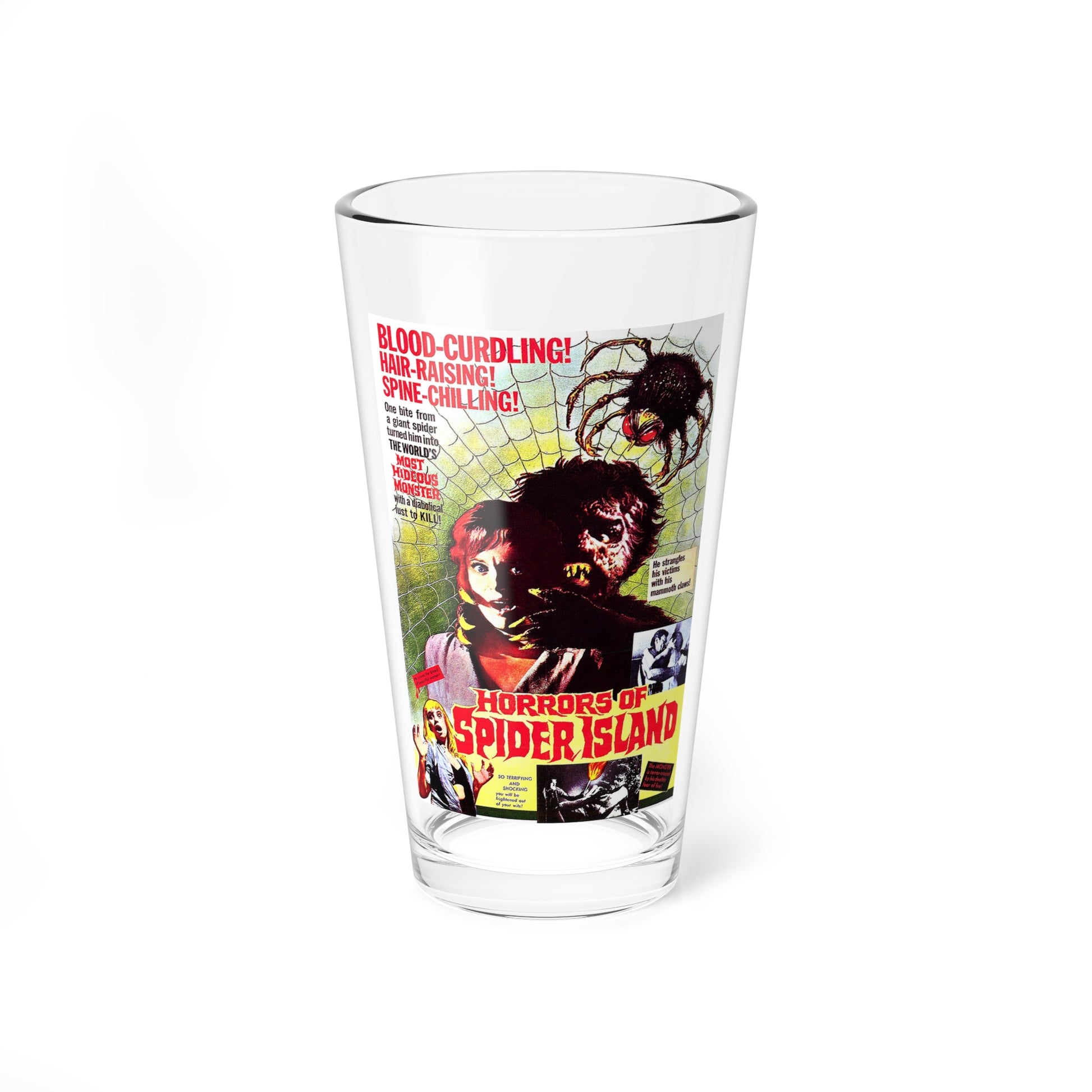 HORRORS OF SPIDER ISLAND 1960 Movie Poster - Pint Glass 16oz-16oz-Go Mug Yourself