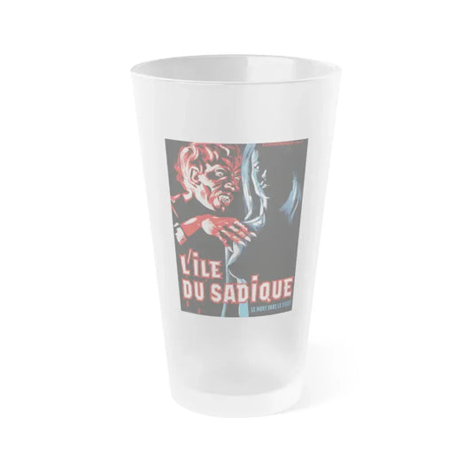 HORRORS OF SPIDER ISLAND (FRENCH) 1960 Movie Poster - Frosted Pint Glass 16oz 16oz Frosted - Go Mug Yourself
