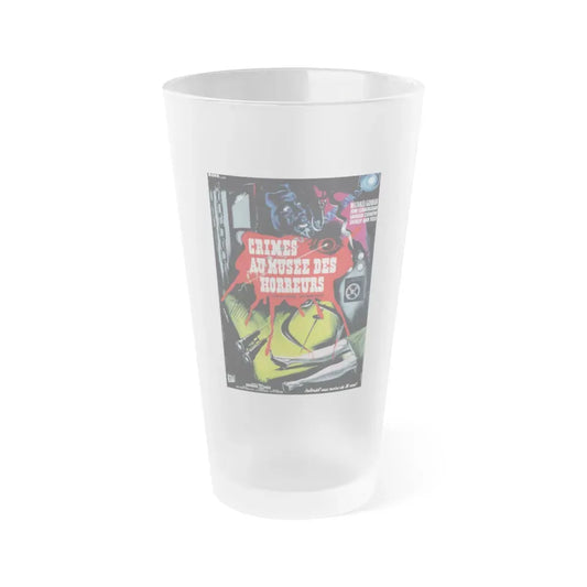 HORRORS OF THE BLACK MUSEUM (FRENCH) 1959 Movie Poster - Frosted Pint Glass 16oz 16oz Frosted - Go Mug Yourself
