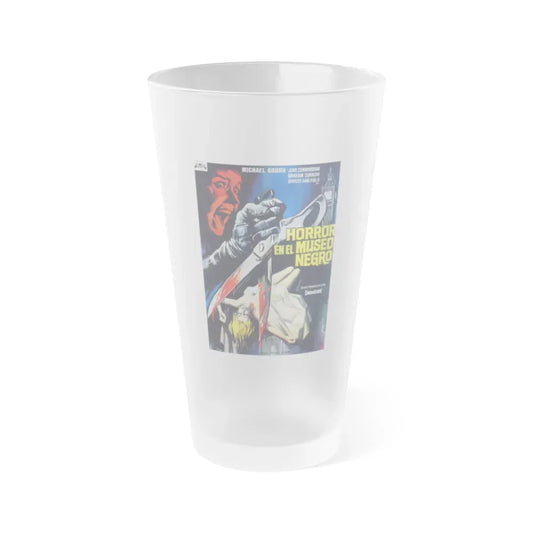 HORRORS OF THE BLACK MUSEUM (SPANISH) 1959 Movie Poster - Frosted Pint Glass 16oz 16oz Frosted - Go Mug Yourself