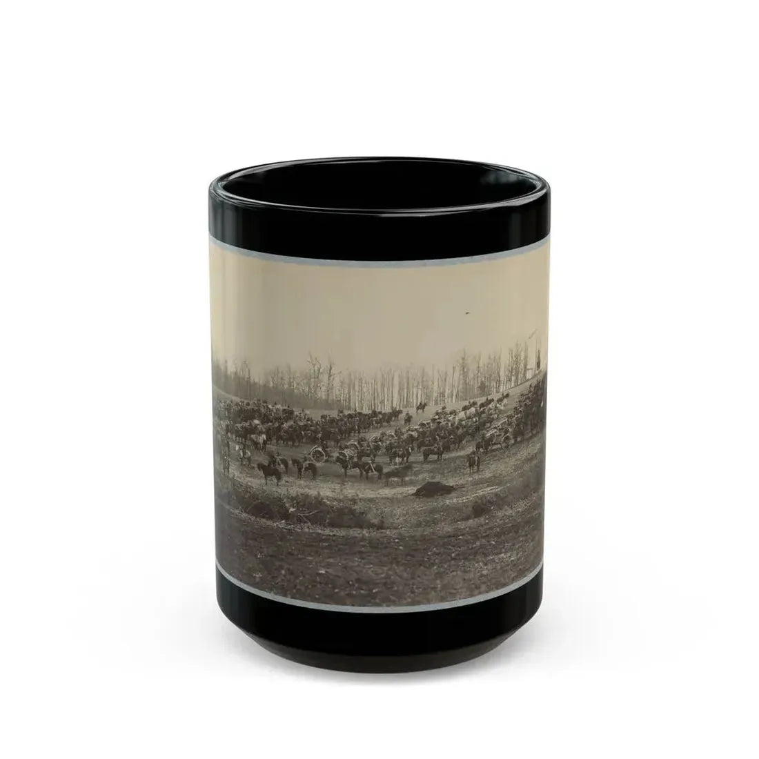 Horse Artillery On Parade Grounds (U.S. Civil War) Black Coffee Mug 15oz - Go Mug Yourself