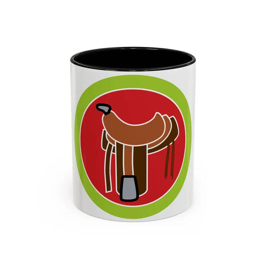 Horsemanship (Boy Scout Merit Badge) Accent Coffee Mug 11oz Black - Go Mug Yourself