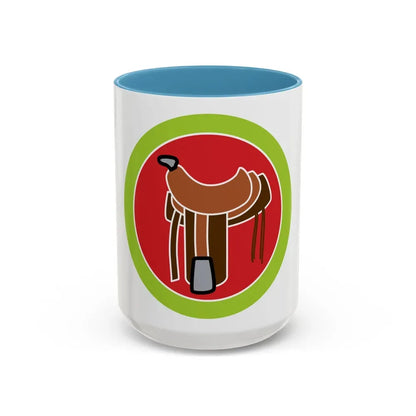 Horsemanship (Boy Scout Merit Badge) Accent Coffee Mug 15oz Light Blue - Go Mug Yourself
