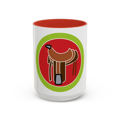 Horsemanship (Boy Scout Merit Badge) Accent Coffee Mug 15oz Red - Go Mug Yourself