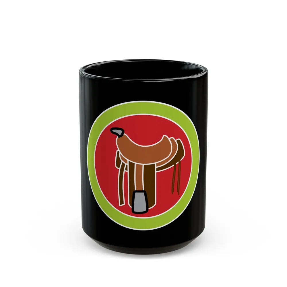 Horsemanship (Boy Scout Merit Badge) Black Coffee Mug-15oz-Go Mug Yourself