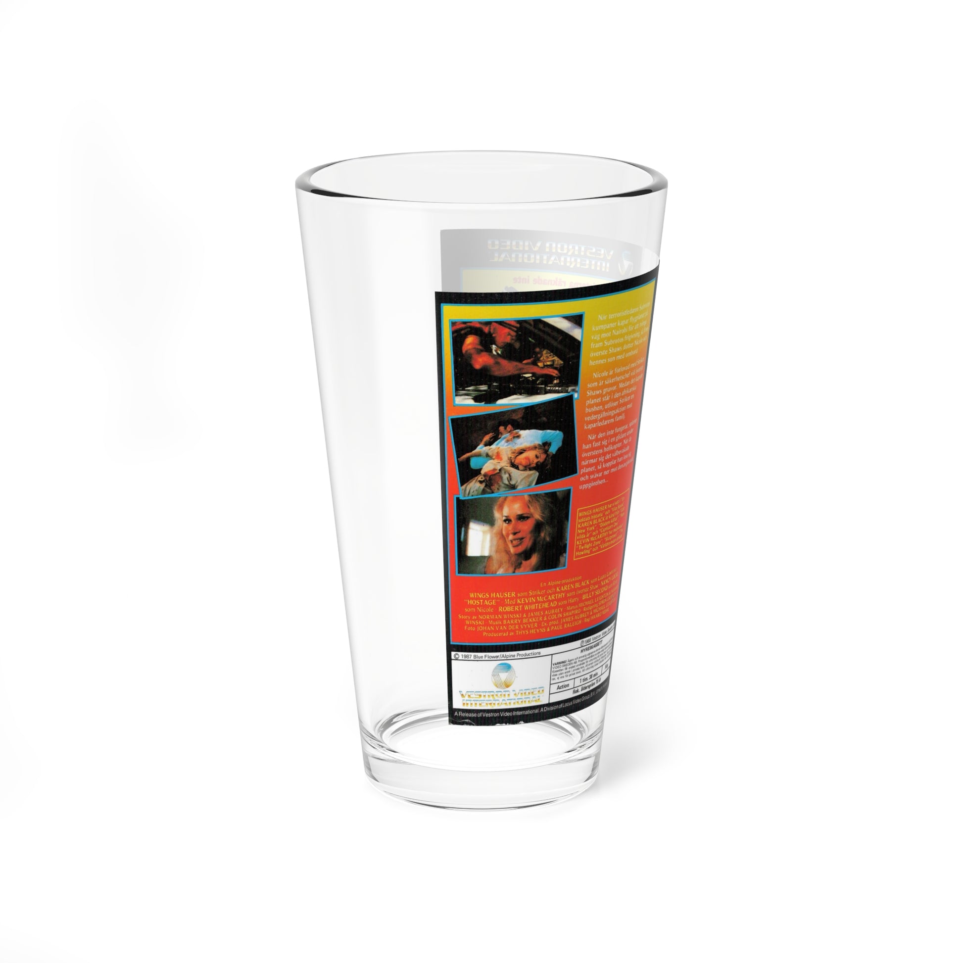 HOSTAGE (VHS COVER) Pint Glass 16oz-Go Mug Yourself