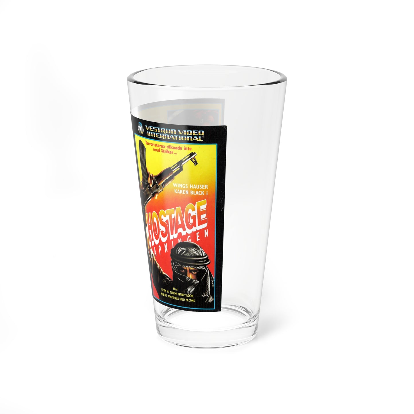 HOSTAGE (VHS COVER) Pint Glass 16oz-Go Mug Yourself