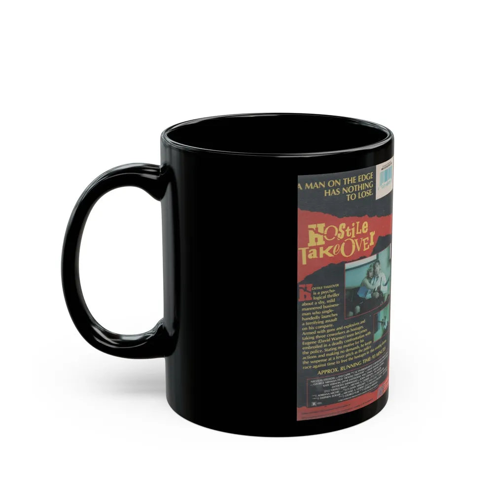 HOSTILE TAKEOVER IVE ENTERTAINMENT (VHS COVER) - Black Coffee Mug-Go Mug Yourself