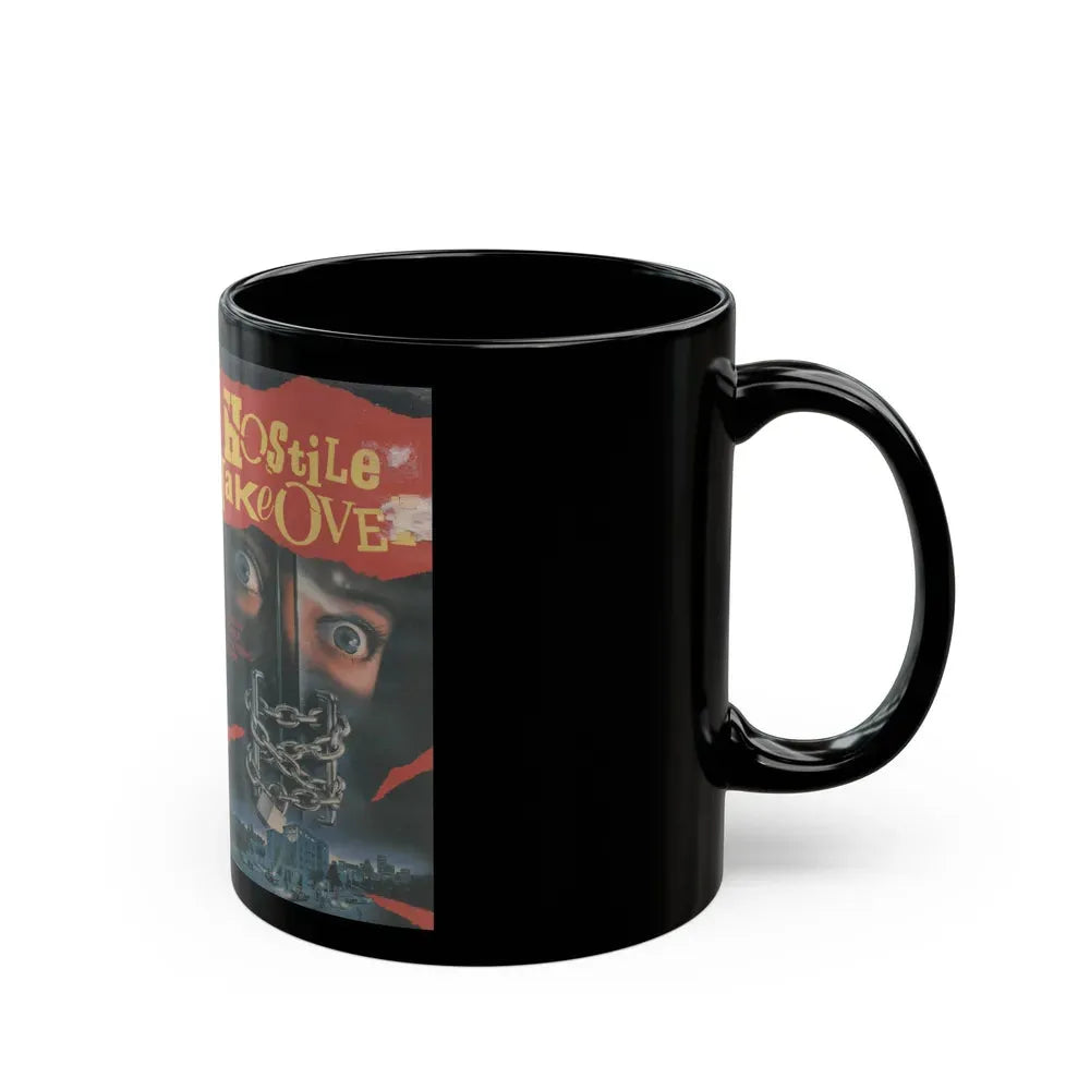 HOSTILE TAKEOVER IVE ENTERTAINMENT (VHS COVER) - Black Coffee Mug - Go Mug Yourself